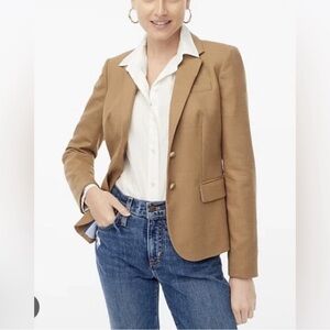 J. Crew Mercantile Womens Schoolboy Blazer Jacket Camel Tan Brown Hardware 4